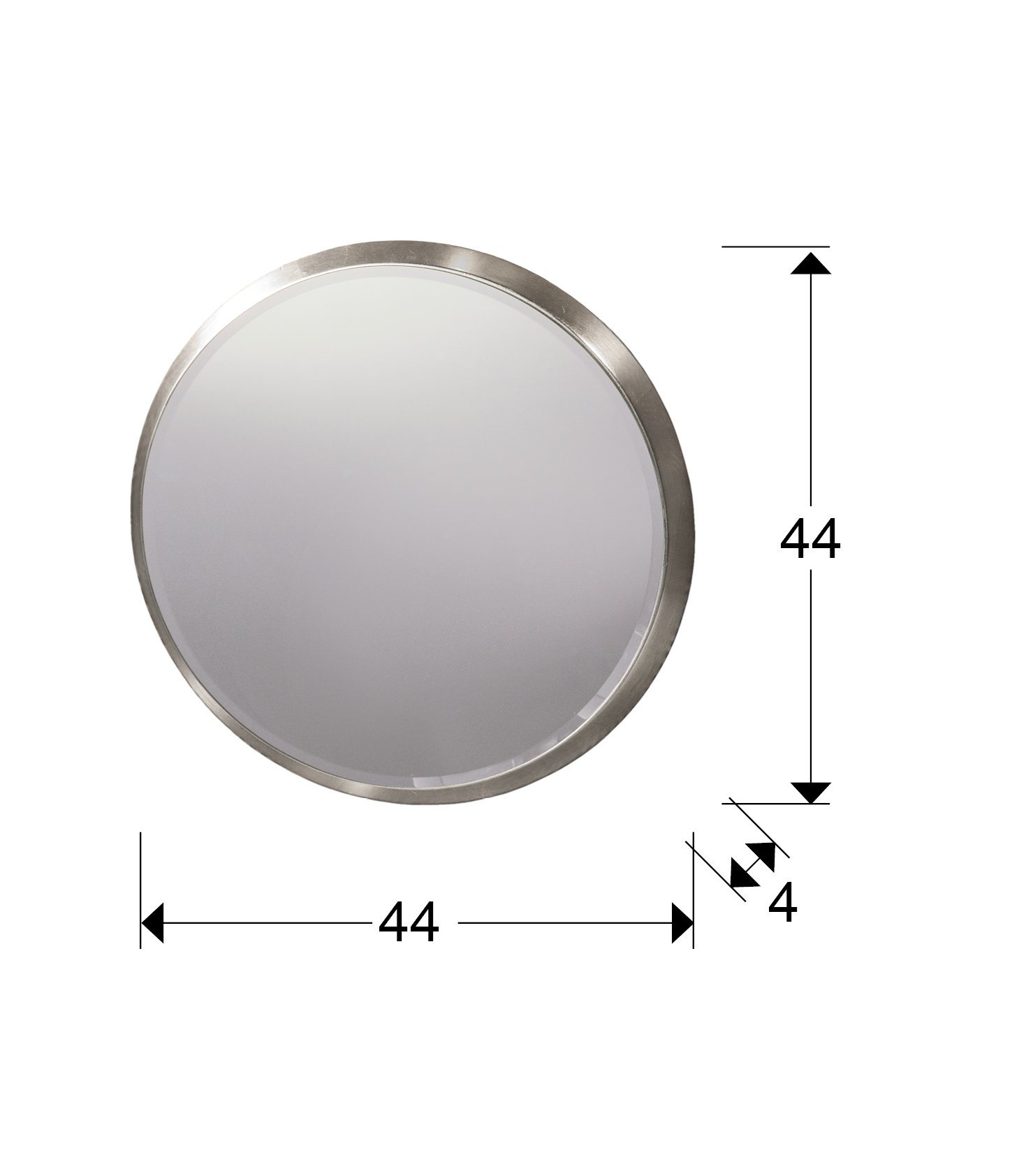 ARIES-ESPEJO REDONDO 44Ø PLATA