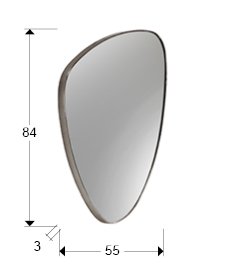 ORIO-ESPEJO TRIANG. 84X55 PLATA