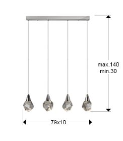 LAMPARA 4L·AQUARIA· CROMO