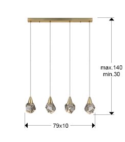 LAMPARA 4L·AQUARIA·ORO MATE