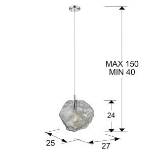 LAMPARA 1L Ø27·PETRA·CROMO E27