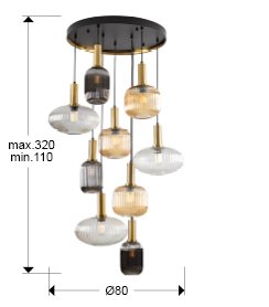 NORMA-LAMP 9L NEGRO-LATON DIM