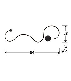 APLIQUE GRANDE·GRAFOS·NEGRO