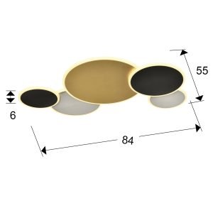 UMBRA-PLAFON GRAN ORO-NEGRO-BLANCO