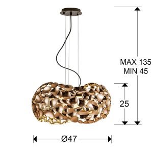 LAMPARA 5L·NARISA·Ø47 ORO ROSA