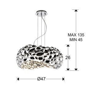 LAMPARA 5L·NARISA· Ø47 CROMO