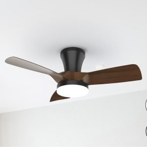 POLARIS- VENTILADOR NEGRO/NOGAL