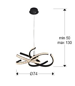 LAMPARA ·RING II· NEGRO 70Ø