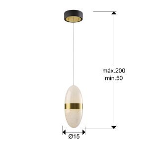 GARDEN- LAMPARA 1L NEGRO-BRONCE