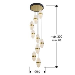 GARDEN- LAMPARA 9L NEGRO-BRONCE