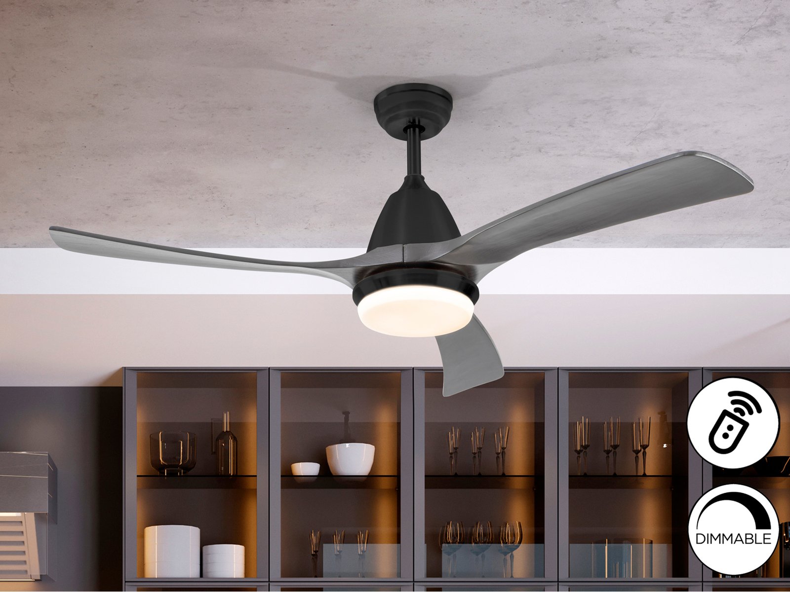 ASPAS-VENTILADOR NEGRO-GRIS DIM