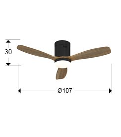 SIROCO MINI-VENTILADOR NEG/NOGAL DIM