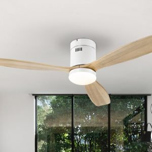 SIROCO-VENTILADOR BLANCO MADERA DIM