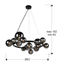 LAMPARA 14L ·ASTROS· NEGRO