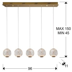 LAMPARA 5L LED·AUSTRAL· ORO