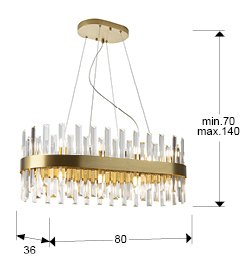 GRACE- LAMPARA 20L ORO OVAL