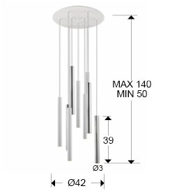 LAMPARA·VARAS· CROMO/BLANCO 9L