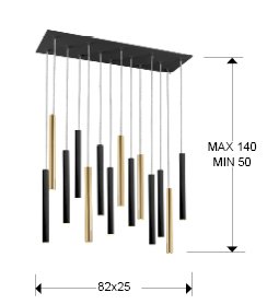 LAMPARA·VARAS·ORO/NEGRO 14L