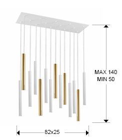 LAMPARA·VARAS·ORO/BLANCO 14L