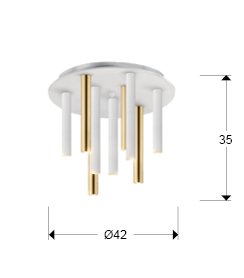 PLAFON·VARAS·ORO/BLANCO 9L