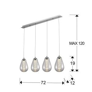 LAMPARA·TACCIA· 4L LED CROMO