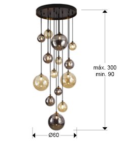 DARK-LAMPARA 14L NEGRO-LATON