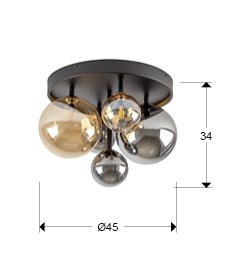 DARK-PLAFON 5L NEGRO-LATON