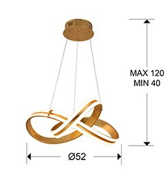 LAMPARA ·LAZAS· PAN DE ORO Ø52