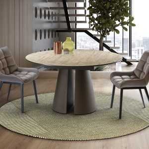 SAMARA -MESA COMEDOR- TRAVERTINO/MARRON