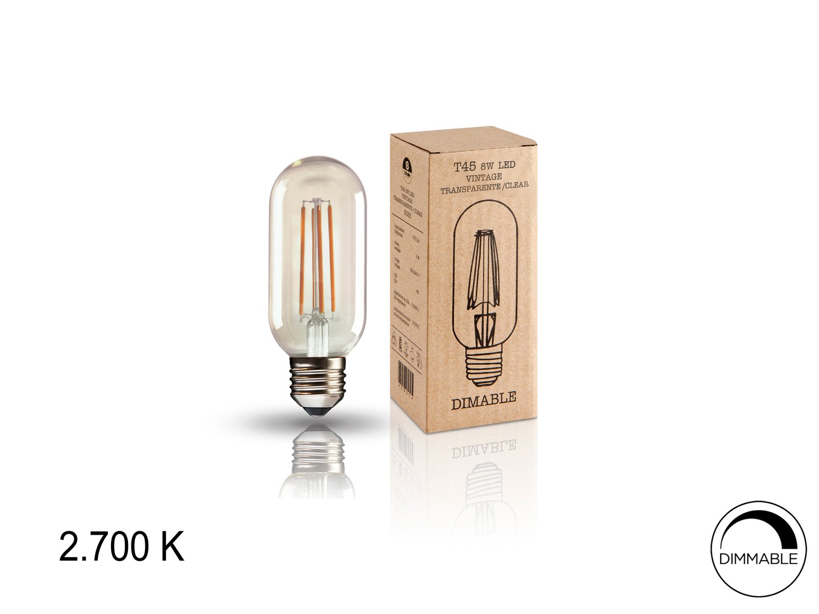 BOMB.LED ·VINTAGE· T45 8W E27