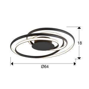 DANZA- PLAFON NEGRO D70