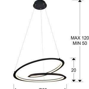 LOOPING- LAMPARA NEGRO Ø60