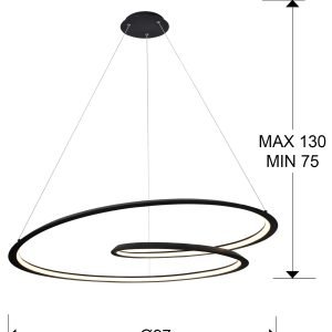 LOOPING- LAMPARA NEGRO Ø97