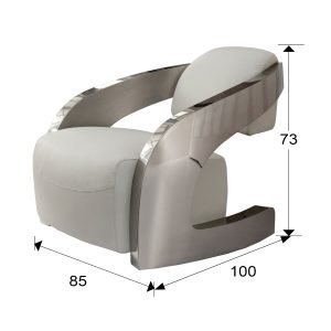 SILLON ·AMANDA· ACERO BLANCO