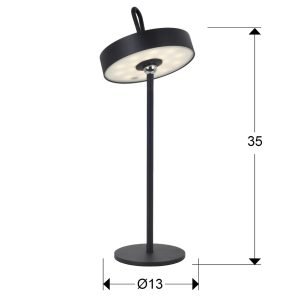 GONG- SOBREMESA LED NEGRO