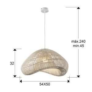 SABAH- LAMPARA RATAN BLANCO 55CM