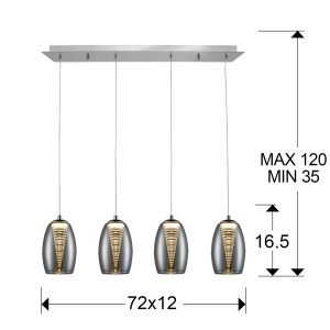 NUEVA NEBULA- LAMPARA 4L CROMO