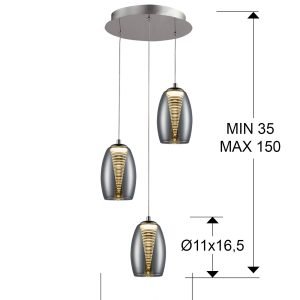 NUEVA NEBULA-LAMPARA 3L CROMO