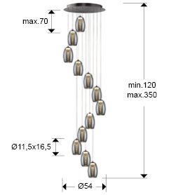 NUEVA NEBULA-LAMPARA 12L CROMO