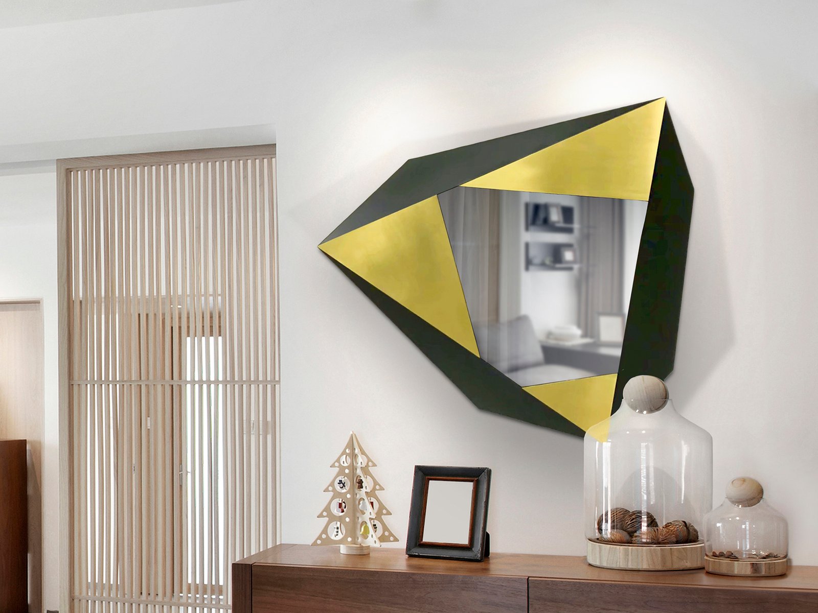 FACETAS-ESPEJO ACERO ORO/NEGRO