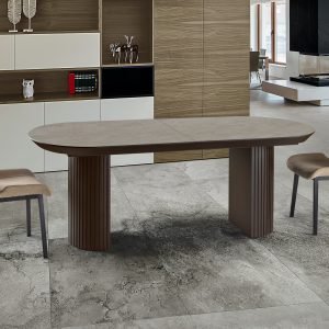 IRATI -MESA COMEDOR- PIEDRA/MARRON