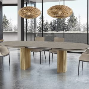 IRATI -MESA COMEDOR- PIEDRA/MADERA