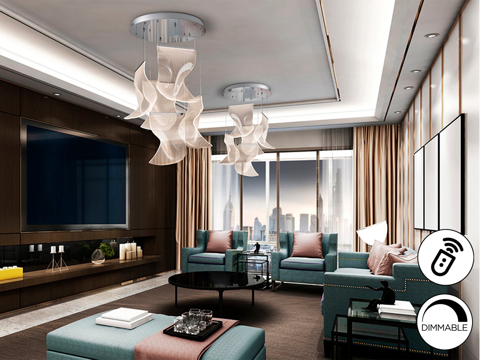 VELOS- LAMPARA 5L CROMO DIM - Imagen 2