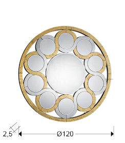 ESPEJO·ZENDAYA·ORO 120Ø