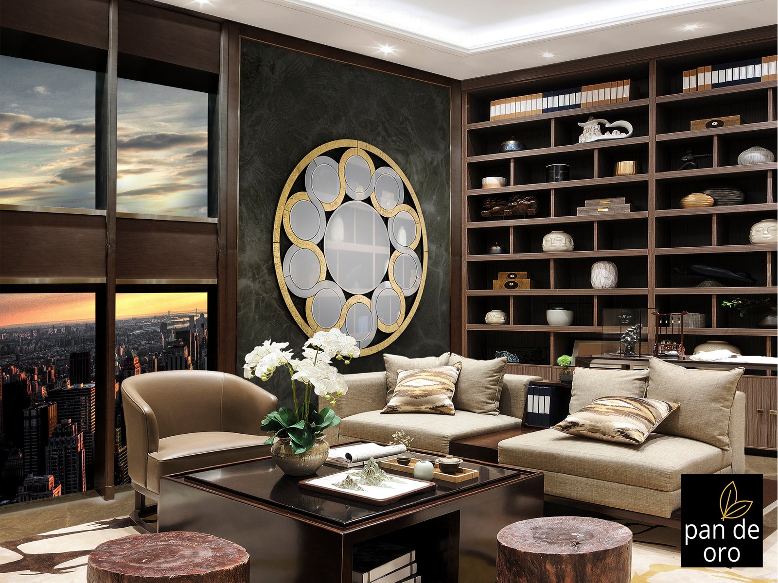 ESPEJO·ZENDAYA·ORO 120Ø - Imagen 2