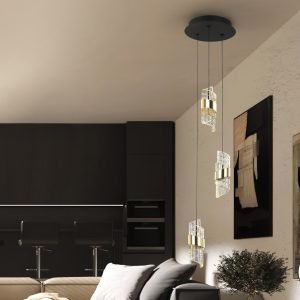 ILIADA- LAMPARA 3L NEGRO-ORO