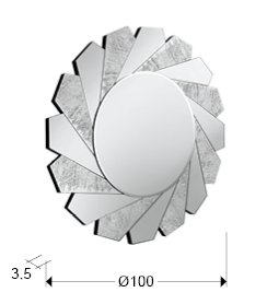 ESPEJO ·FLAVIA· Ø100 CM PLATA