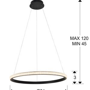 LAMPARA ·RING· 1 ARO NEGRO