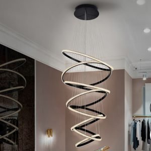 RING-LAMP 8 AROS NEGRO 3000K DIMABLE