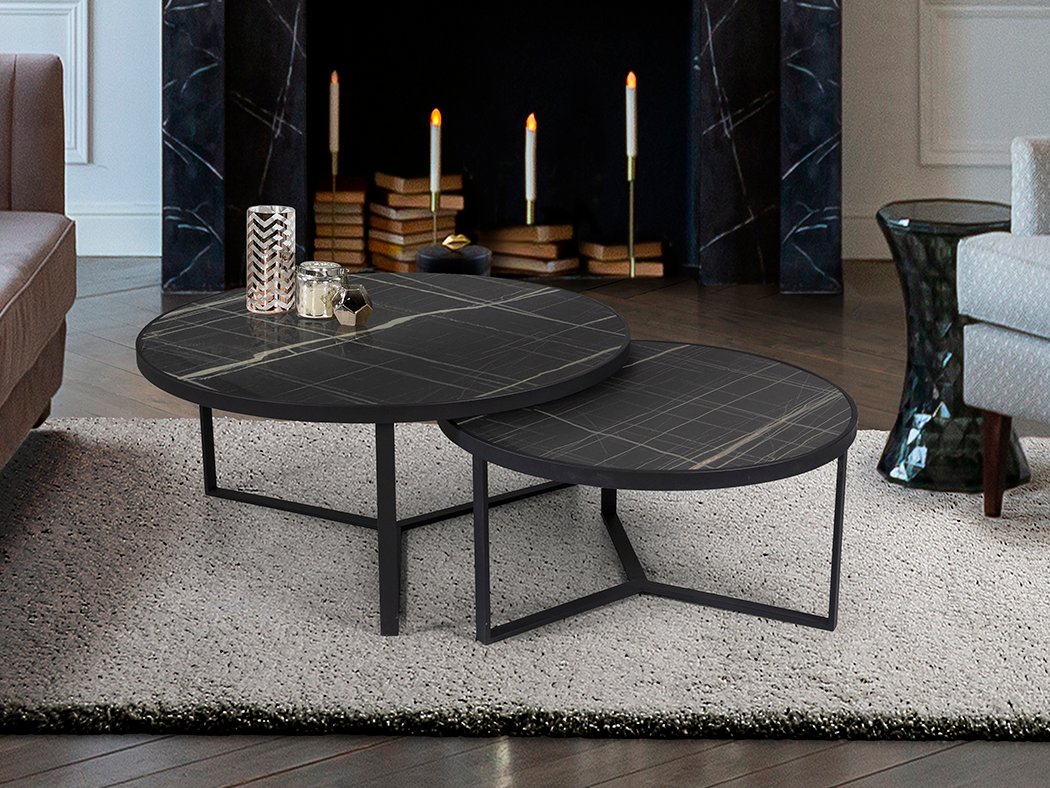 NAIRA -SET MESAS- T MARMOL NEGRO